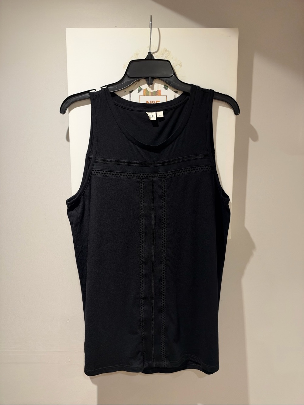 Gap Women Black Crochet Swing Tank Top